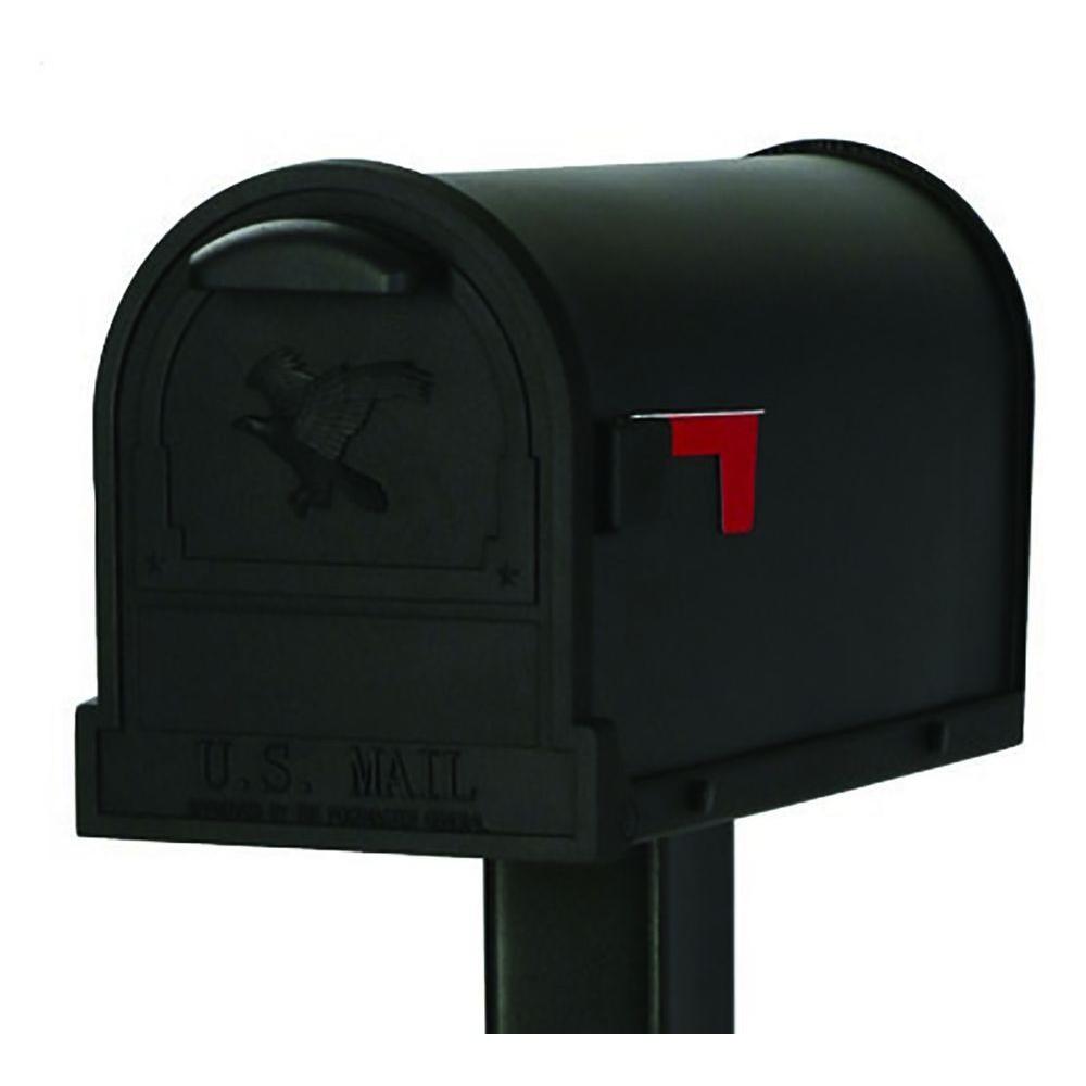 Gibraltar Mailboxes Arlington Premium Steel Post-Mount Mailbox, Black ...