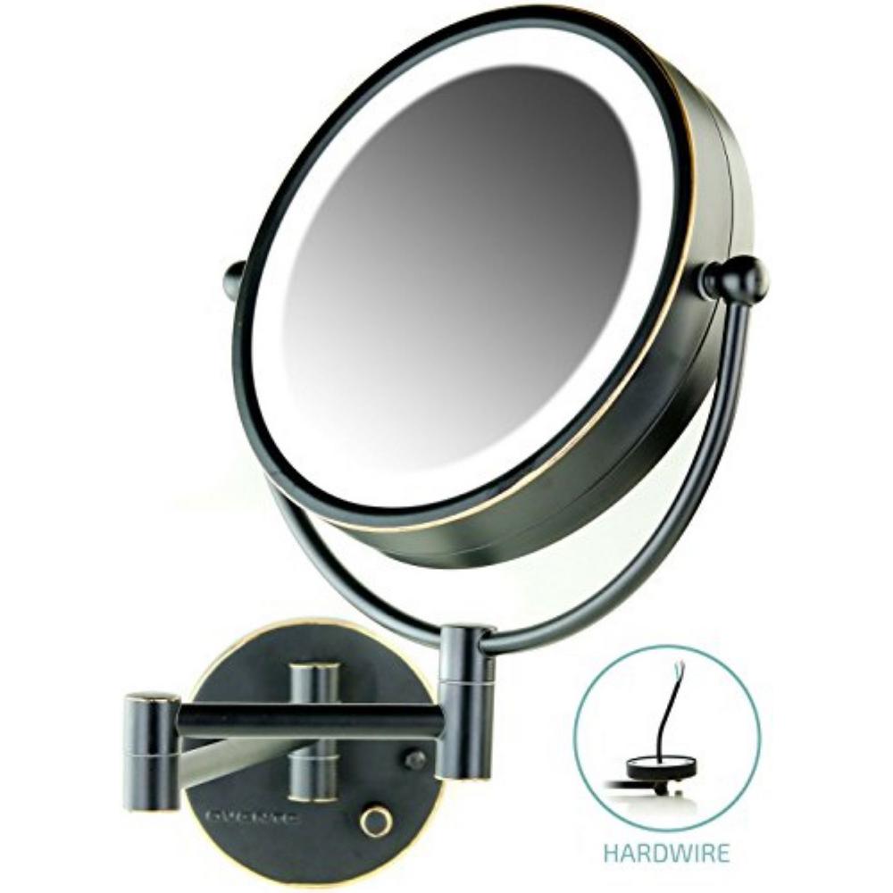 Ovente Wall Mount LED Lighted Makeup Mirror, Battery Operated, LED Ring