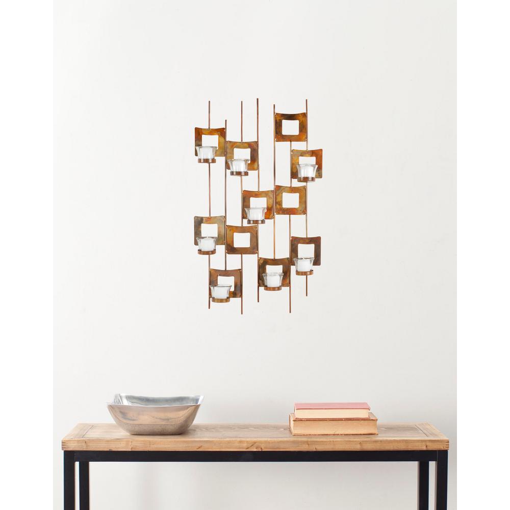 Safavieh 26.8 in. Votive Wall Decor in Burnt Copper-WDC1017A - The Home Depot