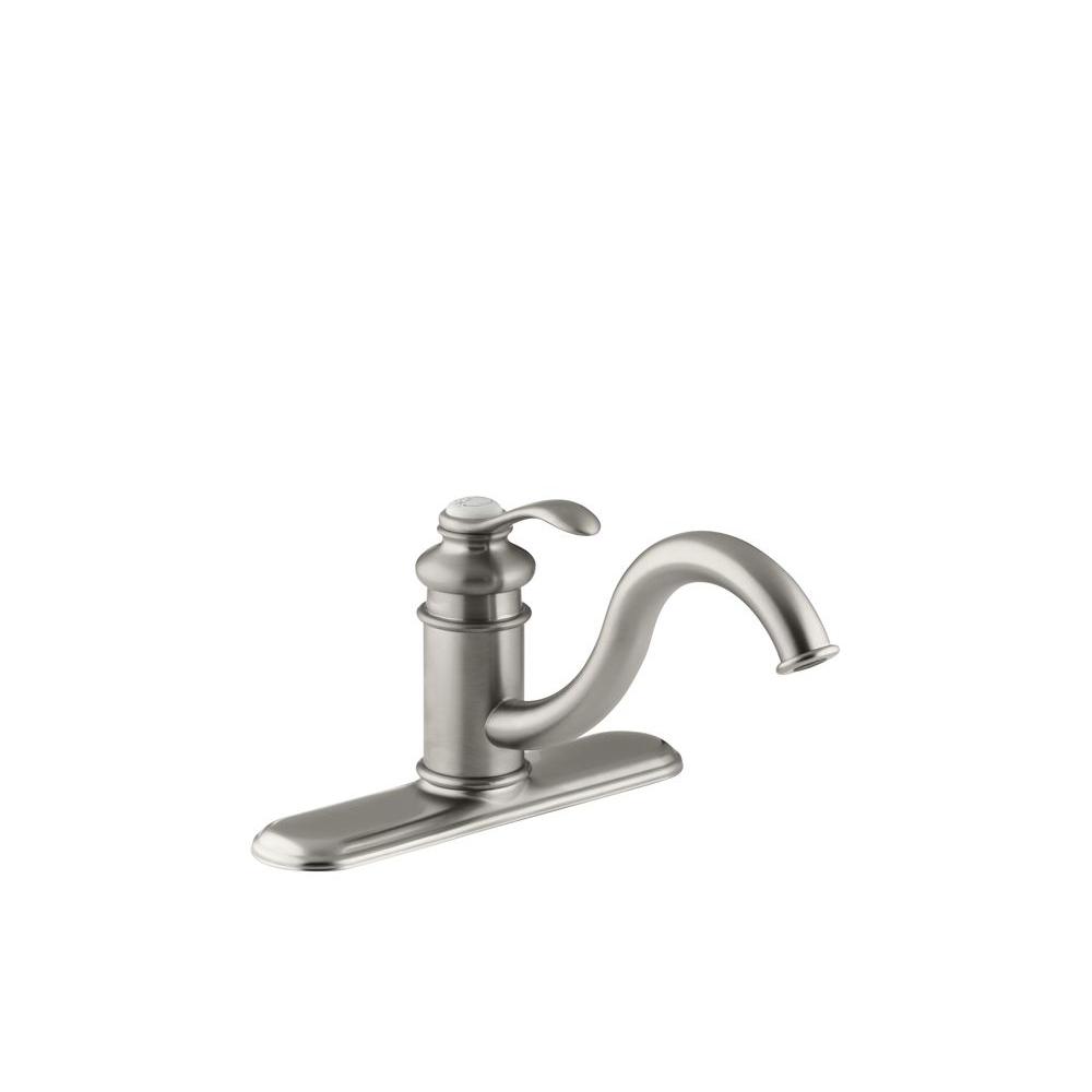 Kohler Fairfax Single Handle Standard Kitchen Faucet With Escutcheon Kohler Fairfax Single Handle Standard Kitchen Faucet With Escutcheon Less Side Sprayer In Vibrant Brushed