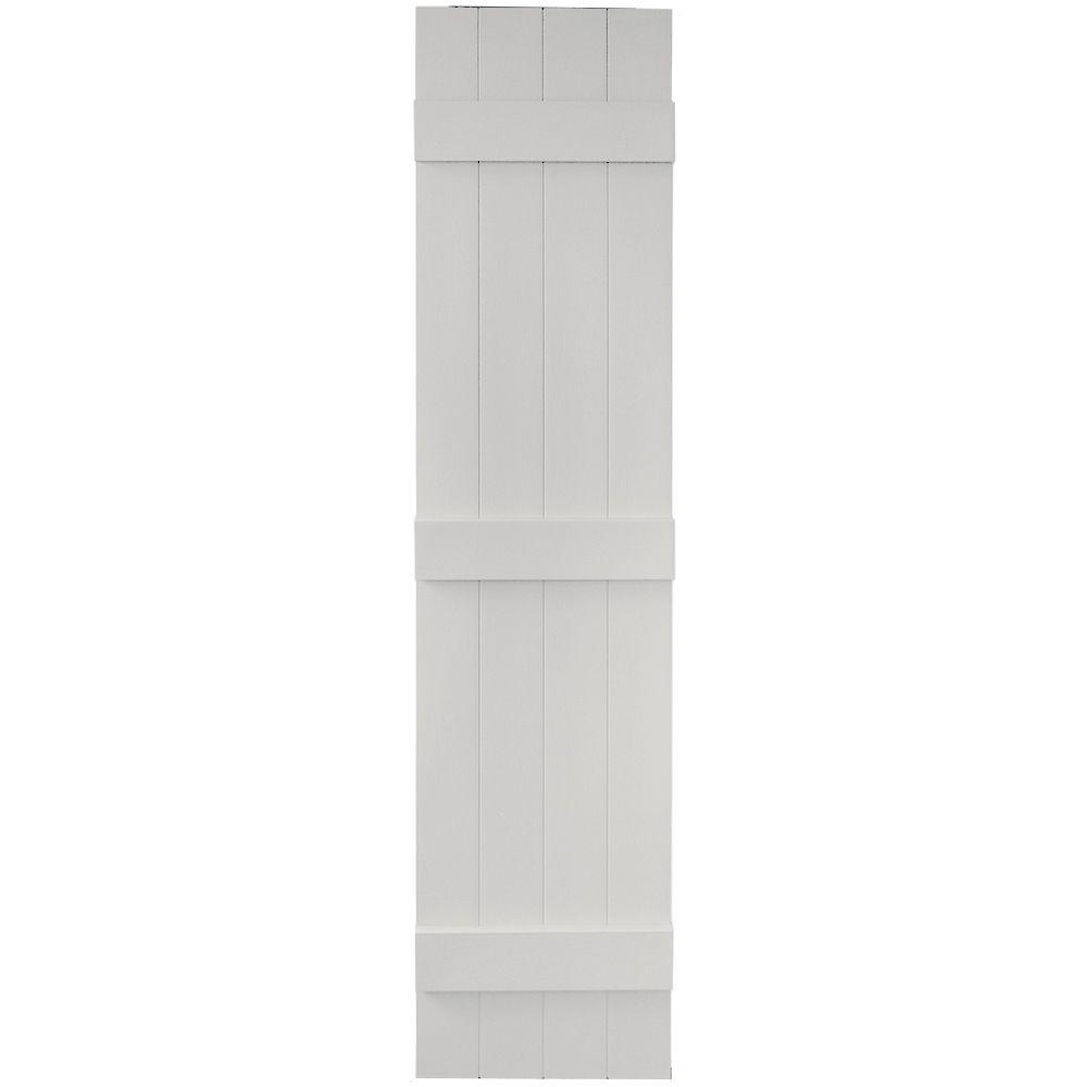 Builders Edge 14 in. x 63 in. Board-N-Batten Shutters Pair, Four Boards ...