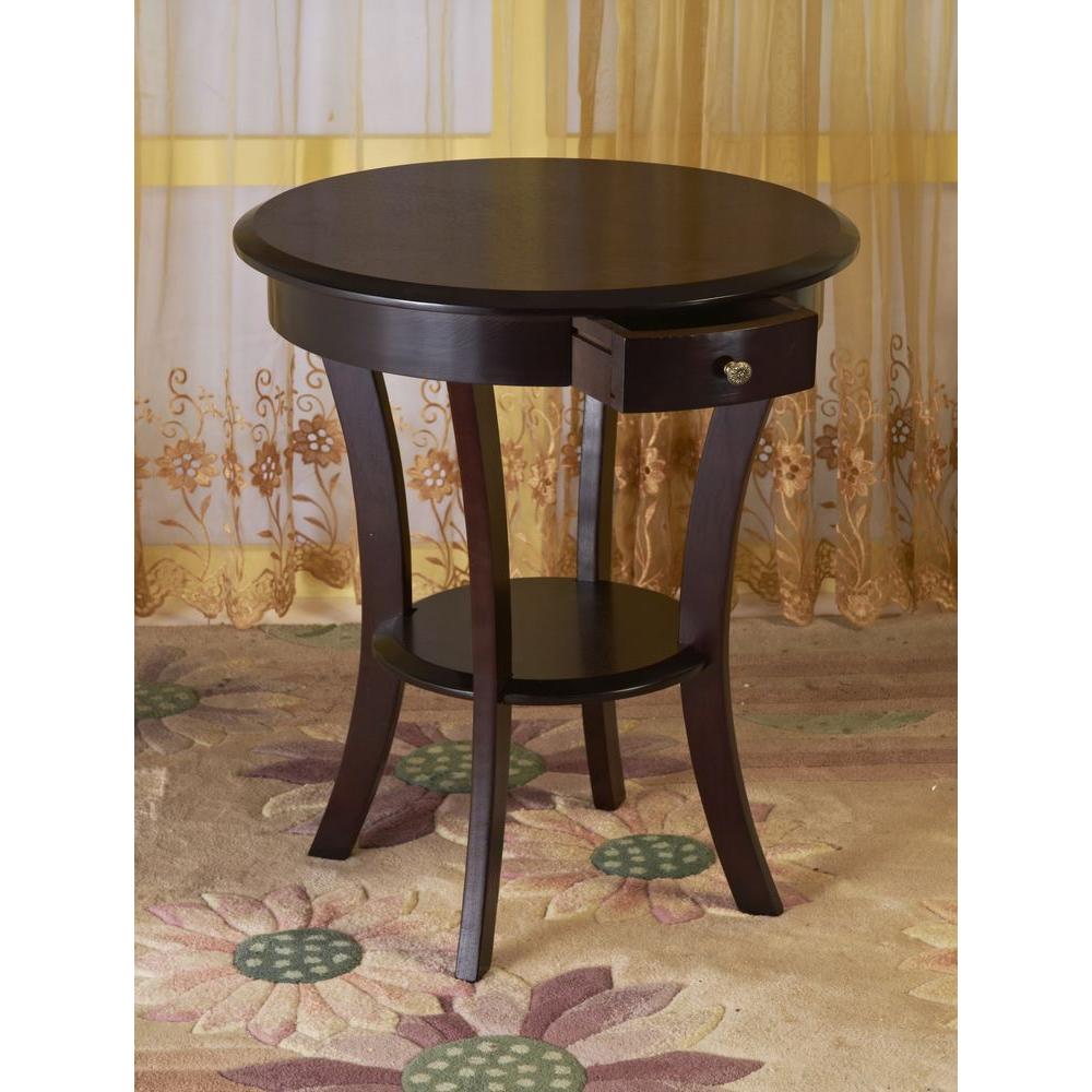 Homecraft Furniture Espresso Storage End Table Mh303 The Home Depot