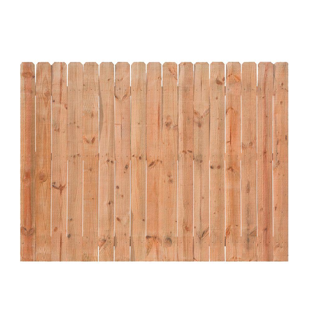 6 ft. x 8 ft. Pressure Treated RedwoodTone Pine Dog Ear Privacy Fence Panel107066 The Home Depot