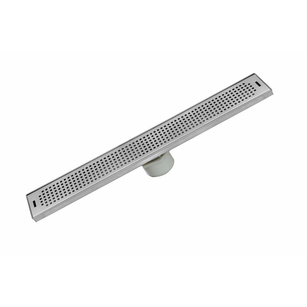 Luxe 30 In Stainless Steel Linear Shower Drain Squares Sp 30