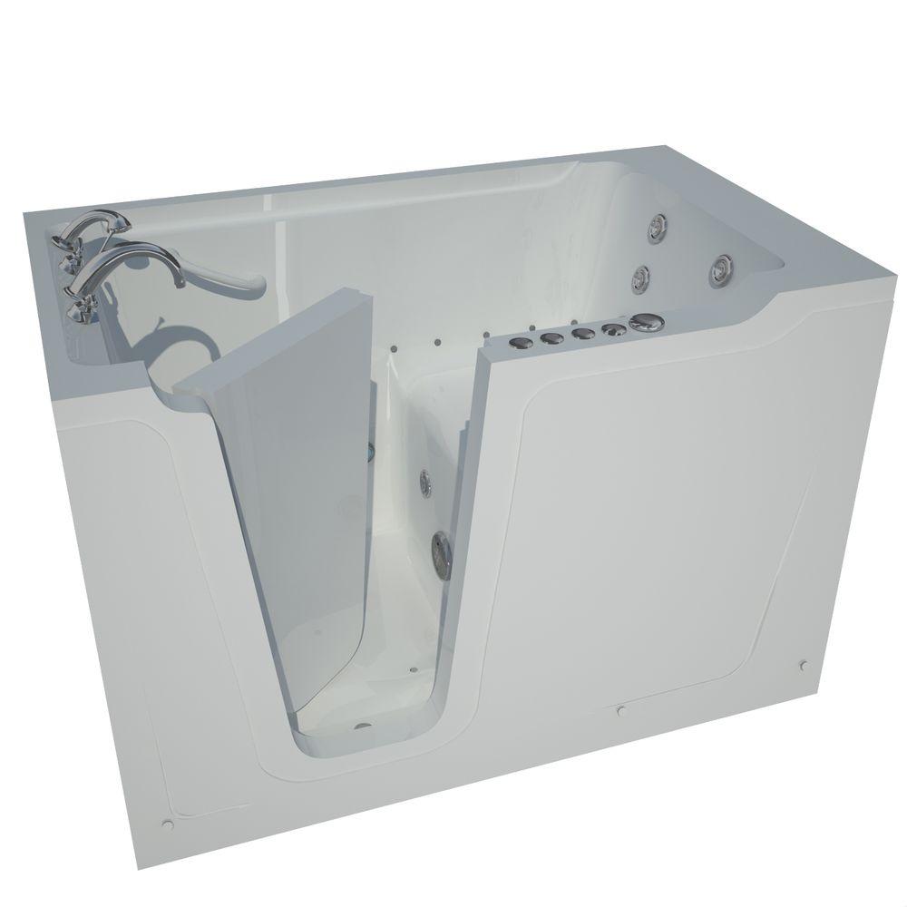 Universal Tubs Nova Heated 4 5 Ft Walk In Air And Whirlpool Jetted Tub In White With Chrome Trim