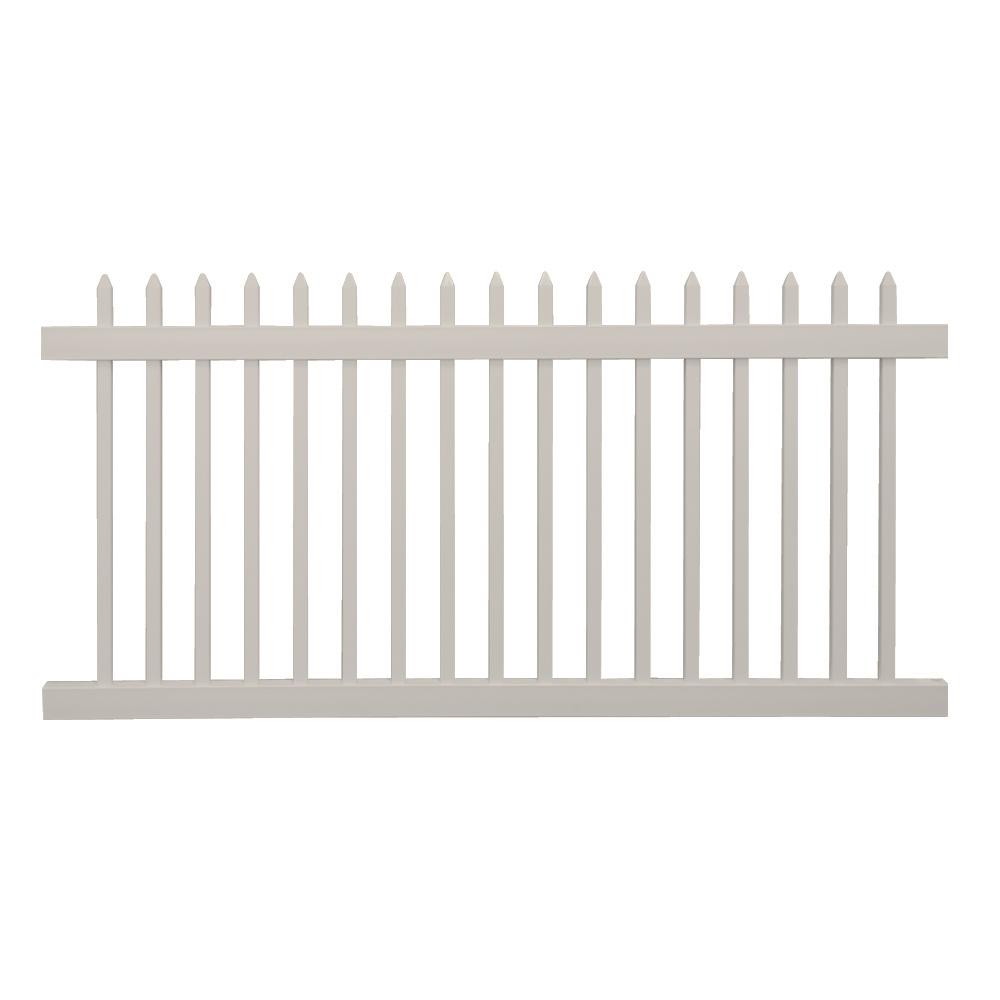 fence assemble how vinyl to W Picket Weatherables Vinyl Tan x 3 Abbington ft. 8 H ft.