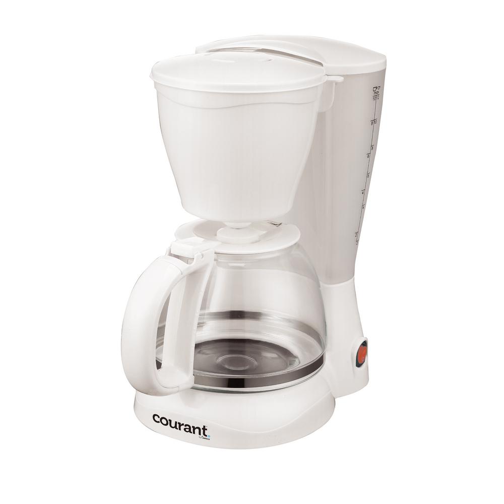 8 Cup Anti Drip Coffee Maker Permanent Filter Spoon White Translucent