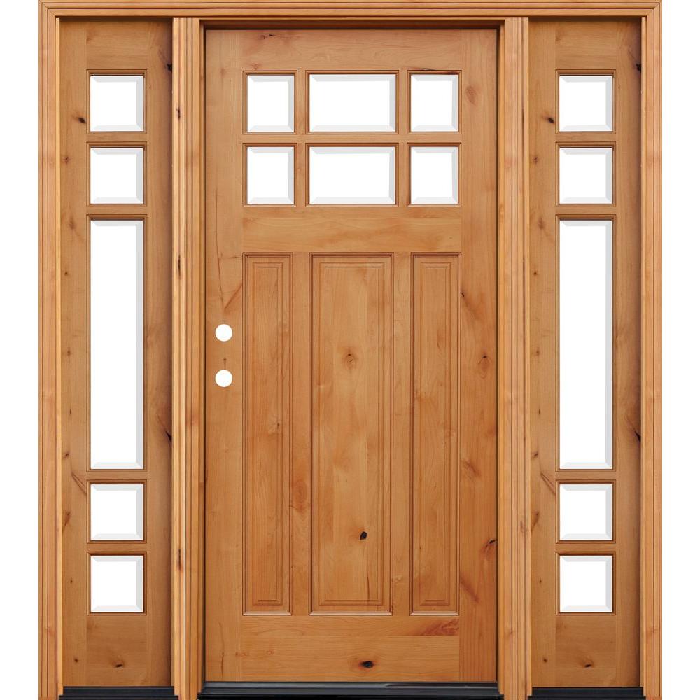 Pacific Entries 68 In X 80 In Craftsman 6 Lite Stained Knotty