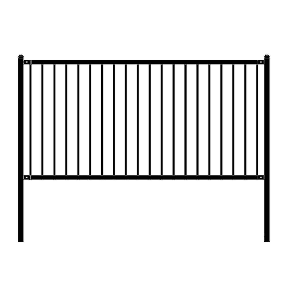 black steel fence panel