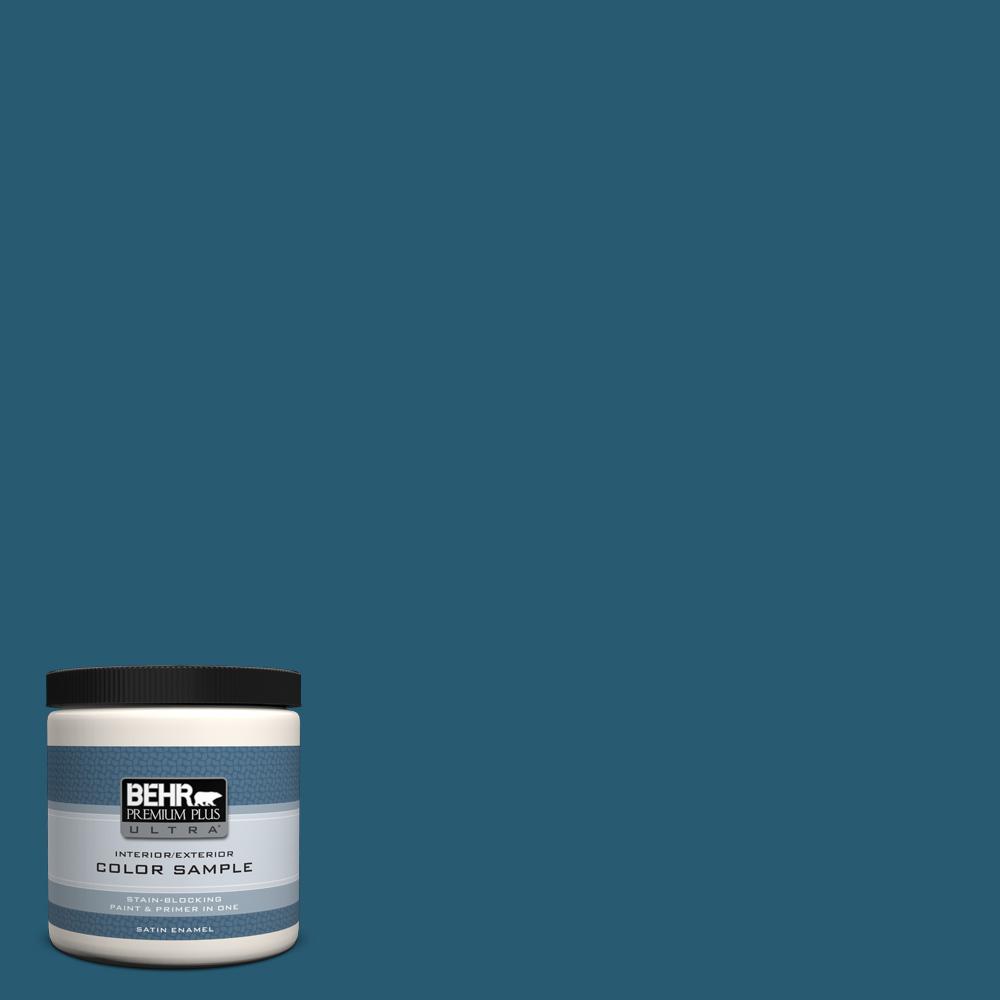 Behr Premium Plus Ultra 8 Oz 540d 7 Deep Blue Sea Satin Enamel 540d 7 Deep Blue Sea Satin Enamel