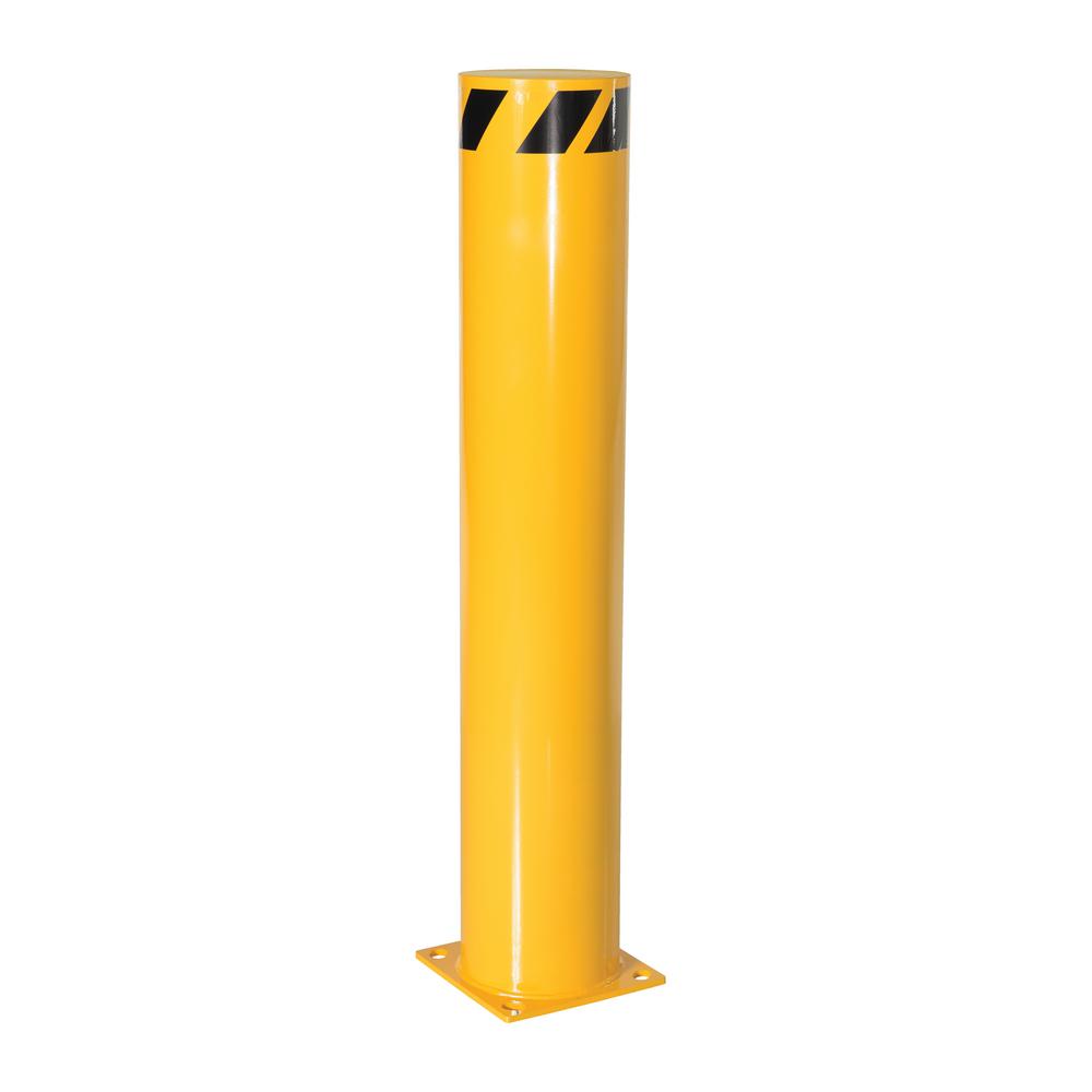 Vestil 48 in. x 8.5 in. Yellow Steel Pipe Safety Bollard-BOL-48-8.5 ...