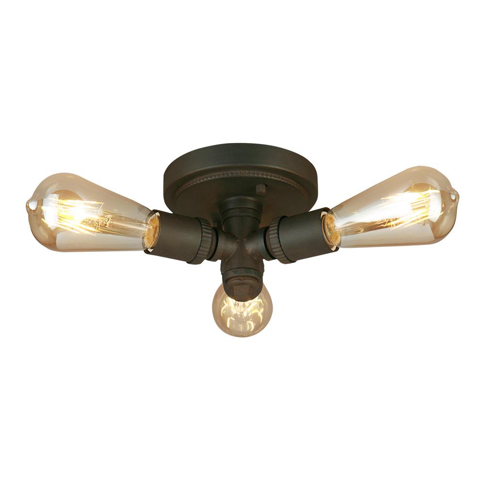 Eglo Rivertown 3-Light Rustic Bronze Flush Mount