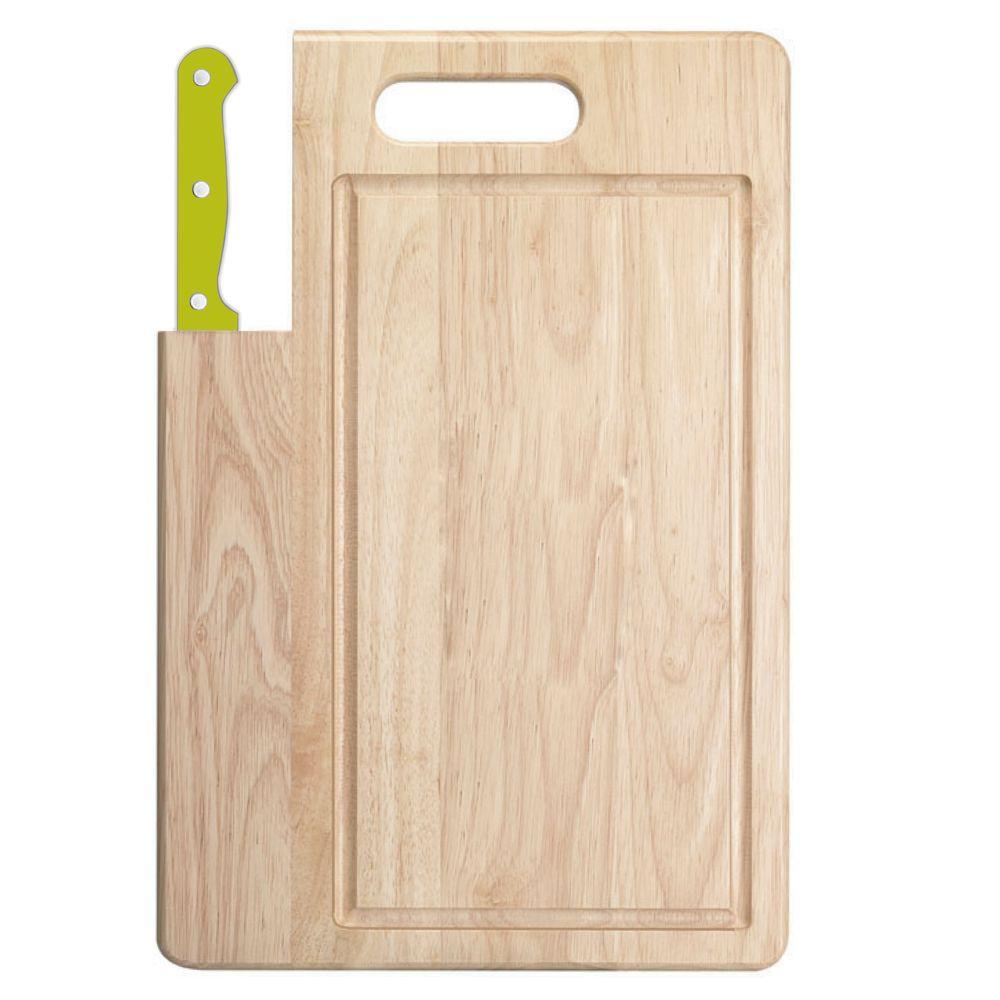 Ginsu Cutting Boards Kitchen Gadgets Tools The Home Depot Essentials 2 Piece Wooden Cutting Board With Santoku Knife
