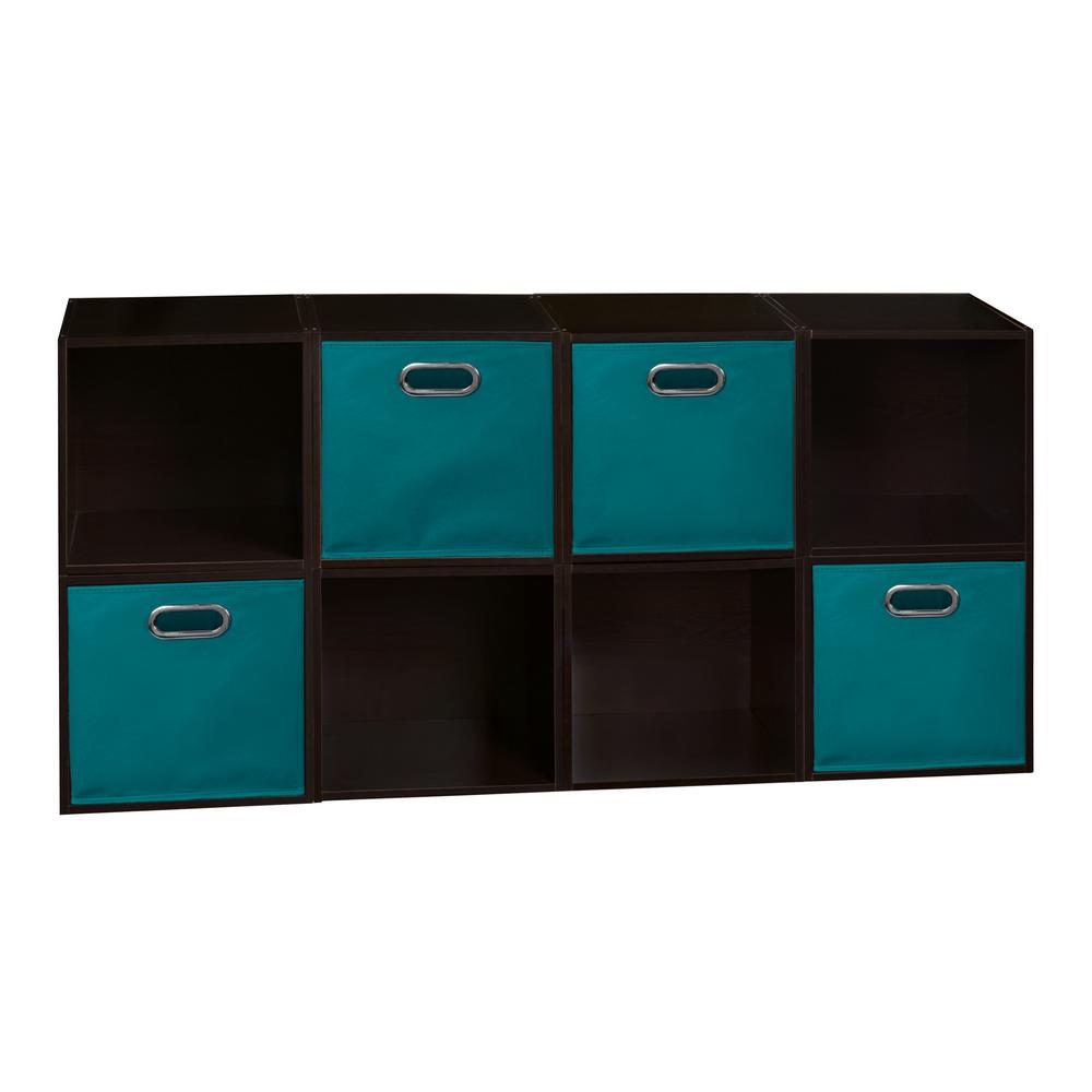 Niche Cubo 26 in. H x 52 in. W Truffle/Teal 8Cube and 4Bin Organizer