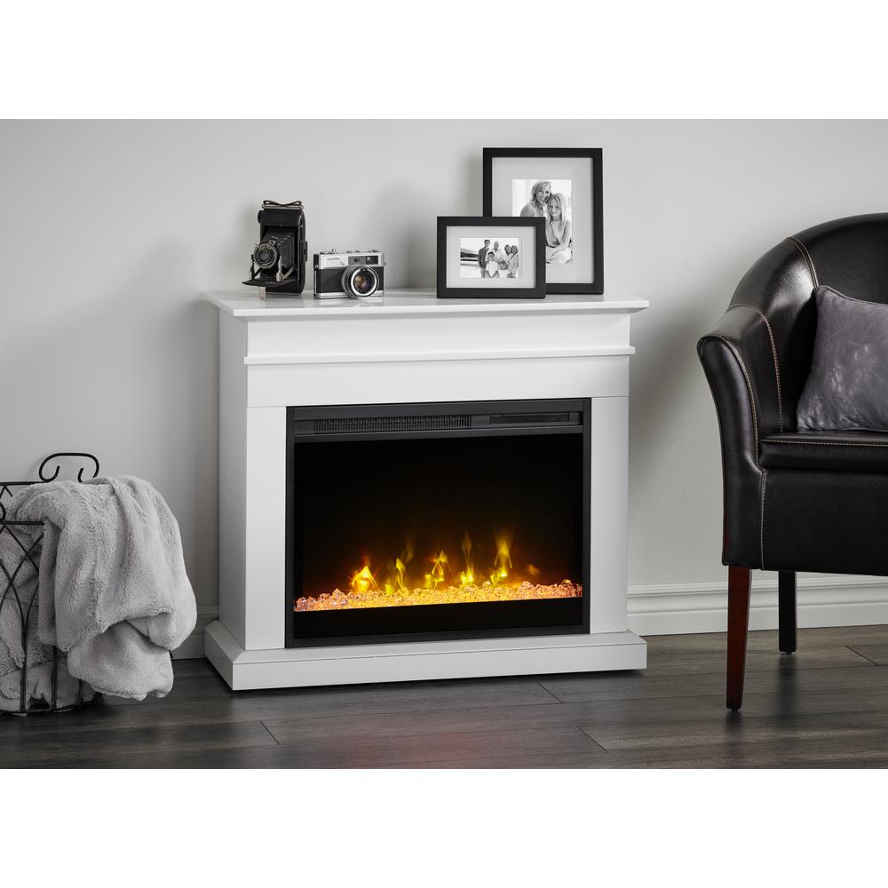 C3 Jasmine 31 In Mantel With A 23 In Electric Fireplace In White