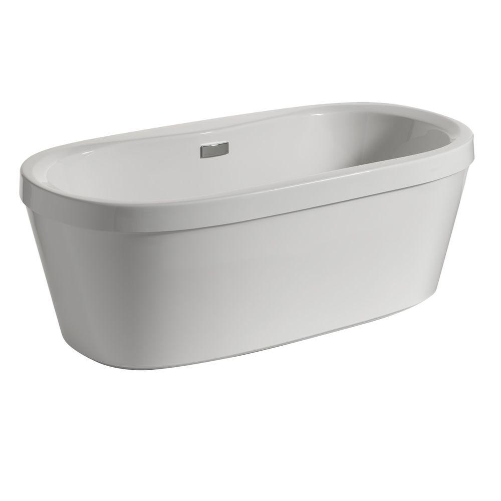 Delta Synergy 60 In Acrylic Flatbottom Bathtub With Integrated Waste And Overflow In White