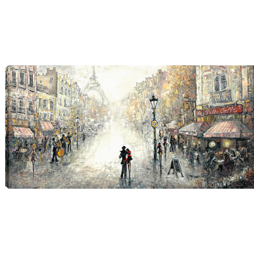 30 In X 60 Dancing By The Streetside Cafe Printed Canvas Wall Dancing By The Streetside Cafe Printed Canvas Wall Art