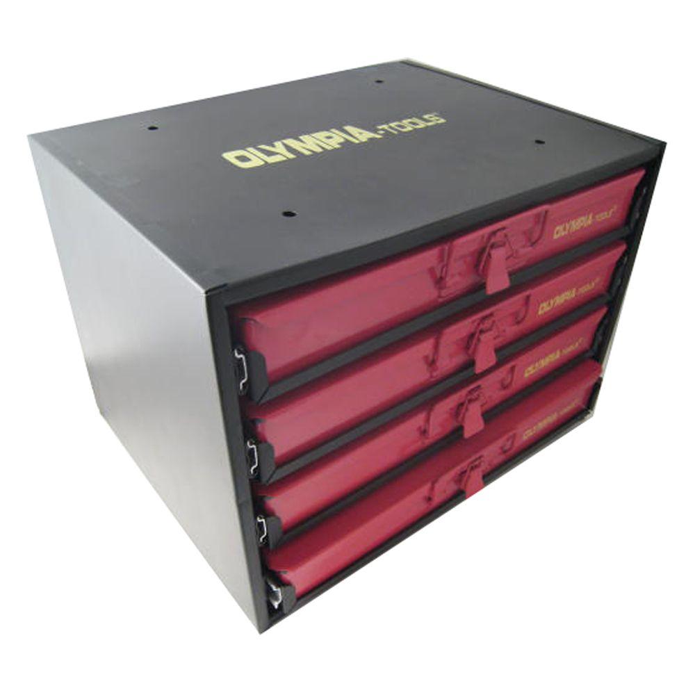 Olympia 96 Compartment Small Parts Organizer Complete Kit Red And