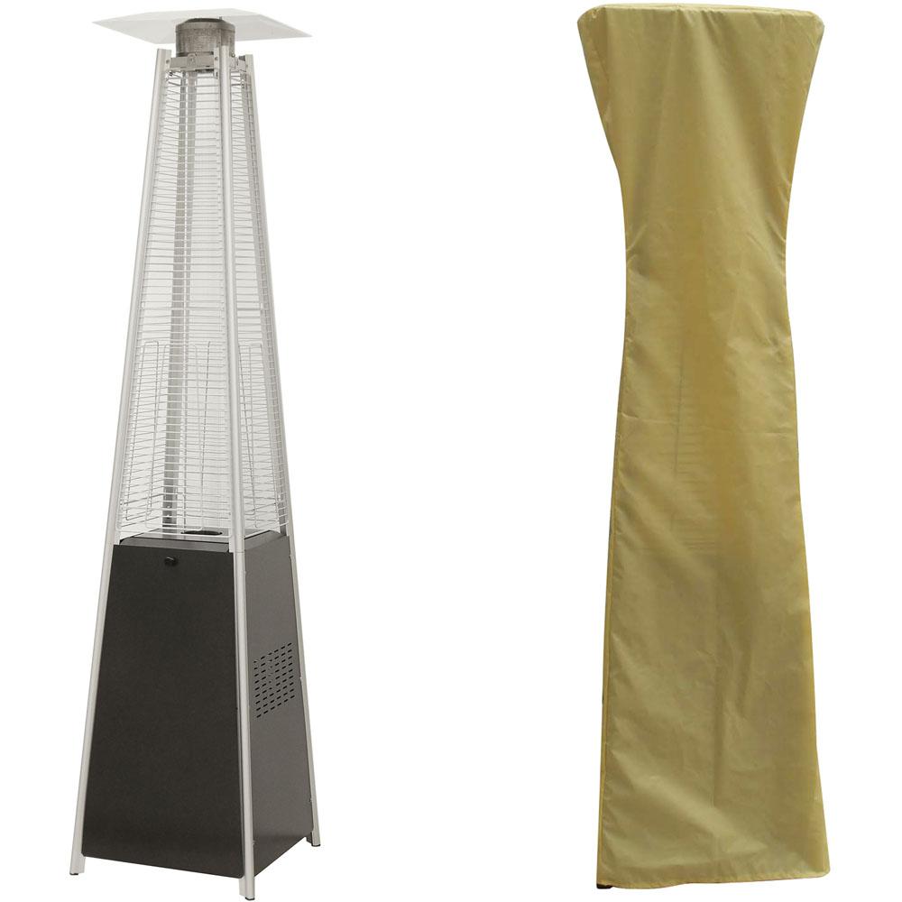Hanover Patio Heaters Outdoor Heating The Home Depot 42 000 Btu Black Pyramid Propane Patio Heater With Weather Protective Cover