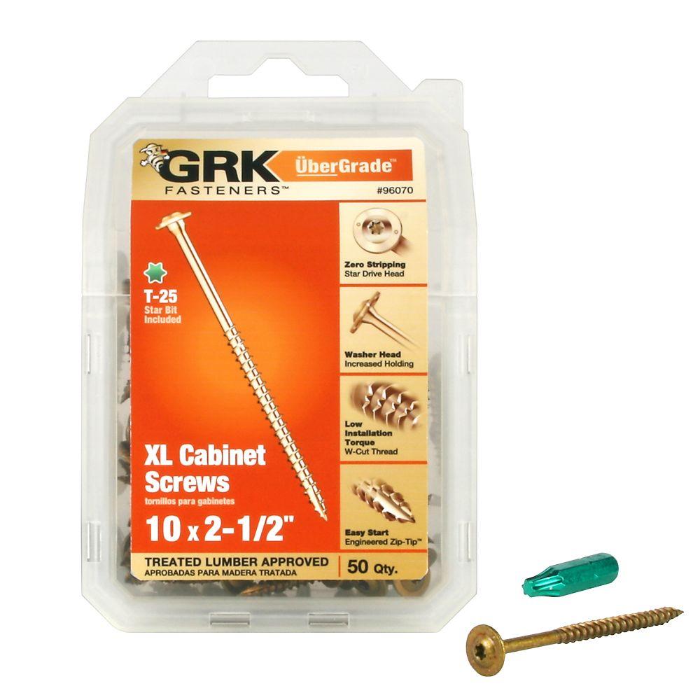 GRK Fasteners 10 x 21/2 in. Star FlatHead Washer Screw (50 per Pack)96070 The Home