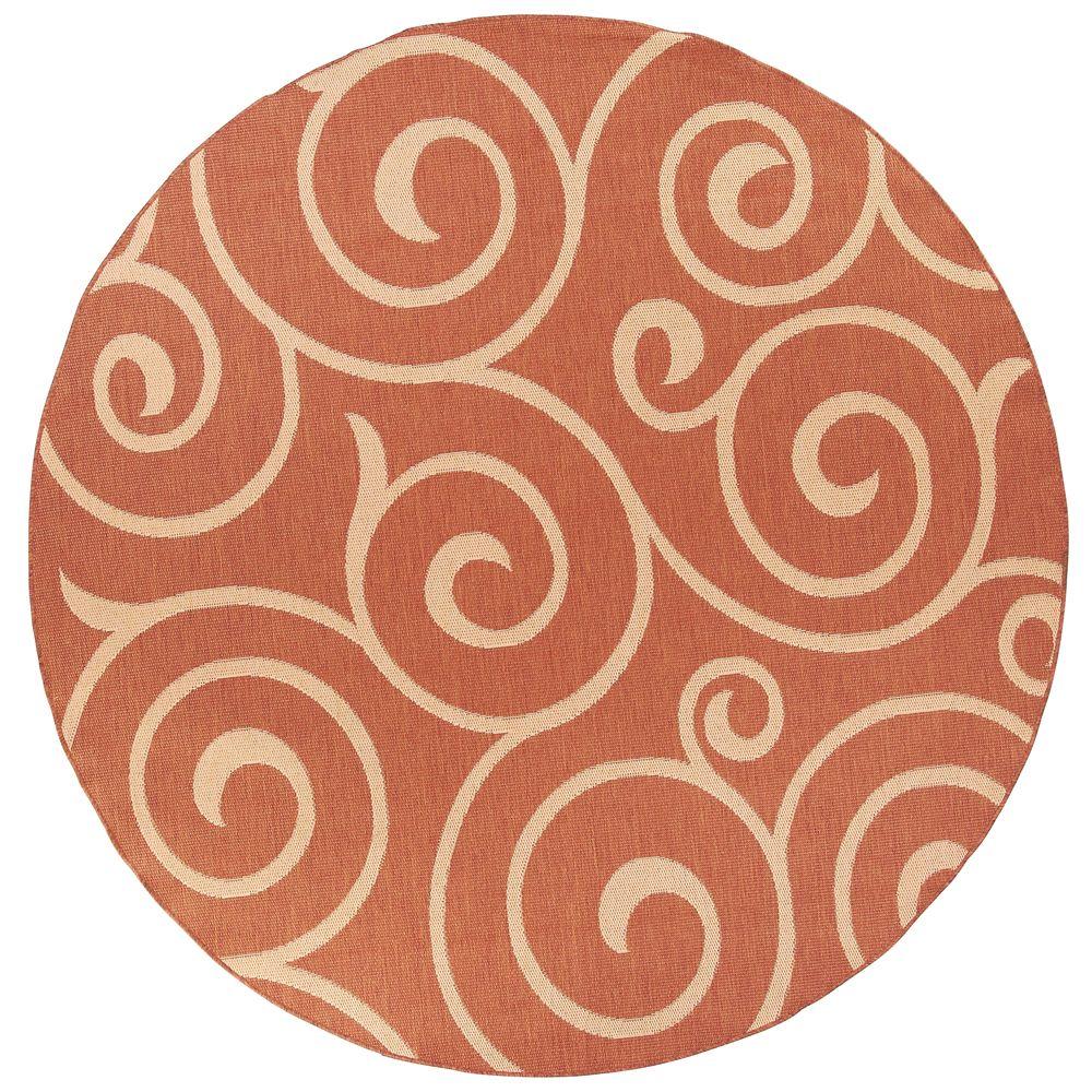 Home Decorators Collection Whirl Terra/Natural 9 ft. Round Area Rug