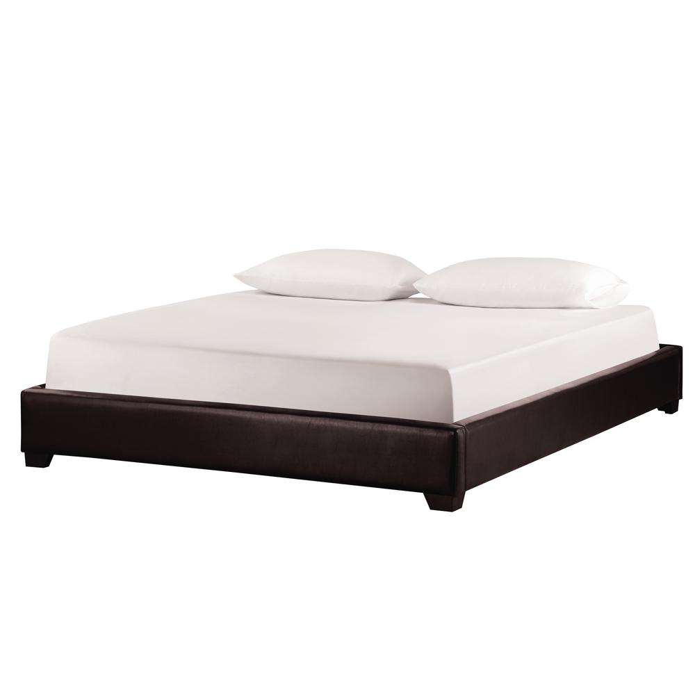 Metro Brown Faux Leather Queen Platform Bed Bs Mtr Qn Pb The Home Metro Brown Faux Leather Queen Platform Bed