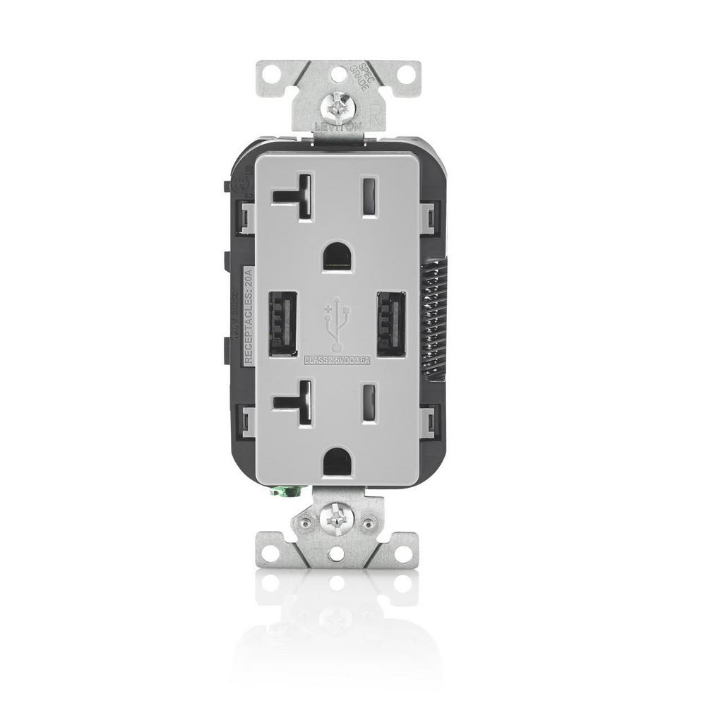 Combination Wall Plates The Home Depot Decora 20 Amp Ultrasonic Tamper Resistant Duplex Outlet White