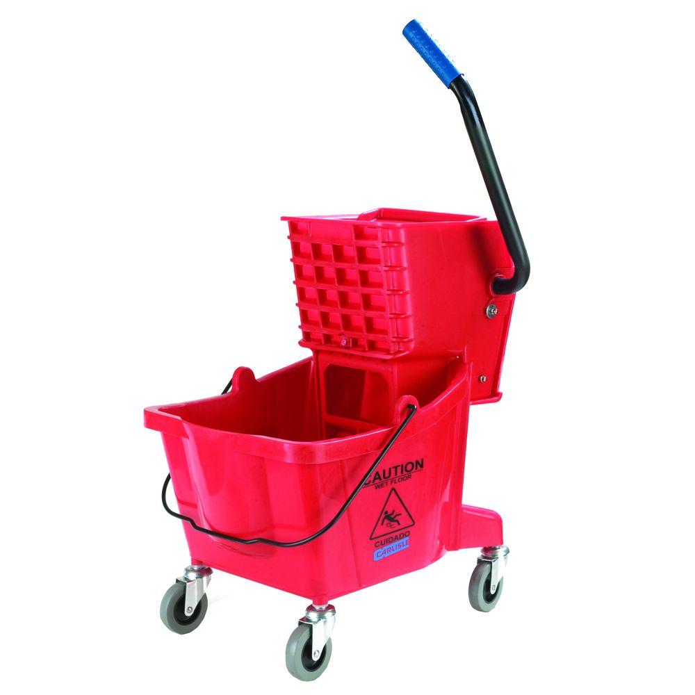 Carlisle 26 qt. Red Mop Bucket/Wringer Combo by Carlisle