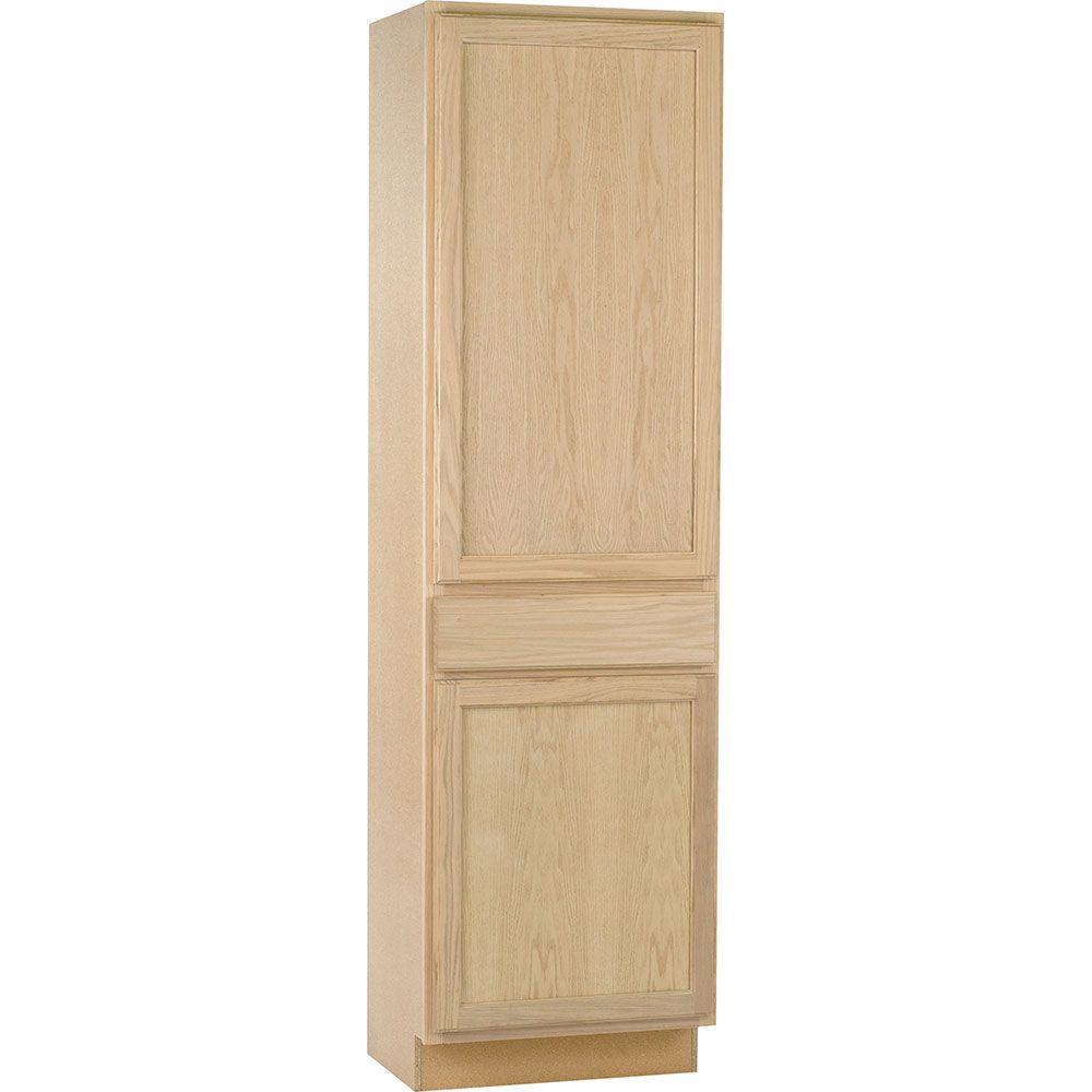 Unfinished Assembled 24 x 84 x 18 in. Pantry/Utility Kitchen Cabinet in ...