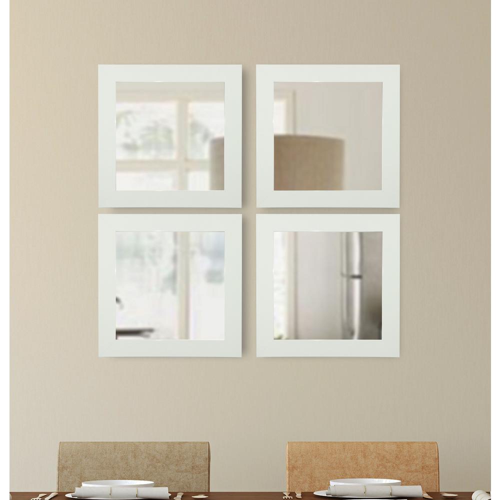 17 5 In X Delta White Square Vanity Mirror Set Of 4 Delta White Square Vanity Mirror Set Of 4
