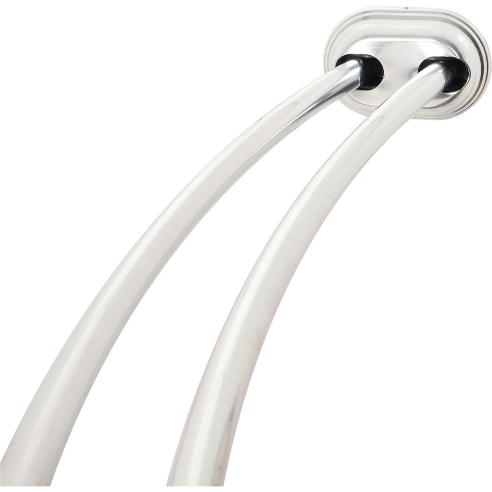 Chrome Tension Double Rod Shower Curtain Rods Shower