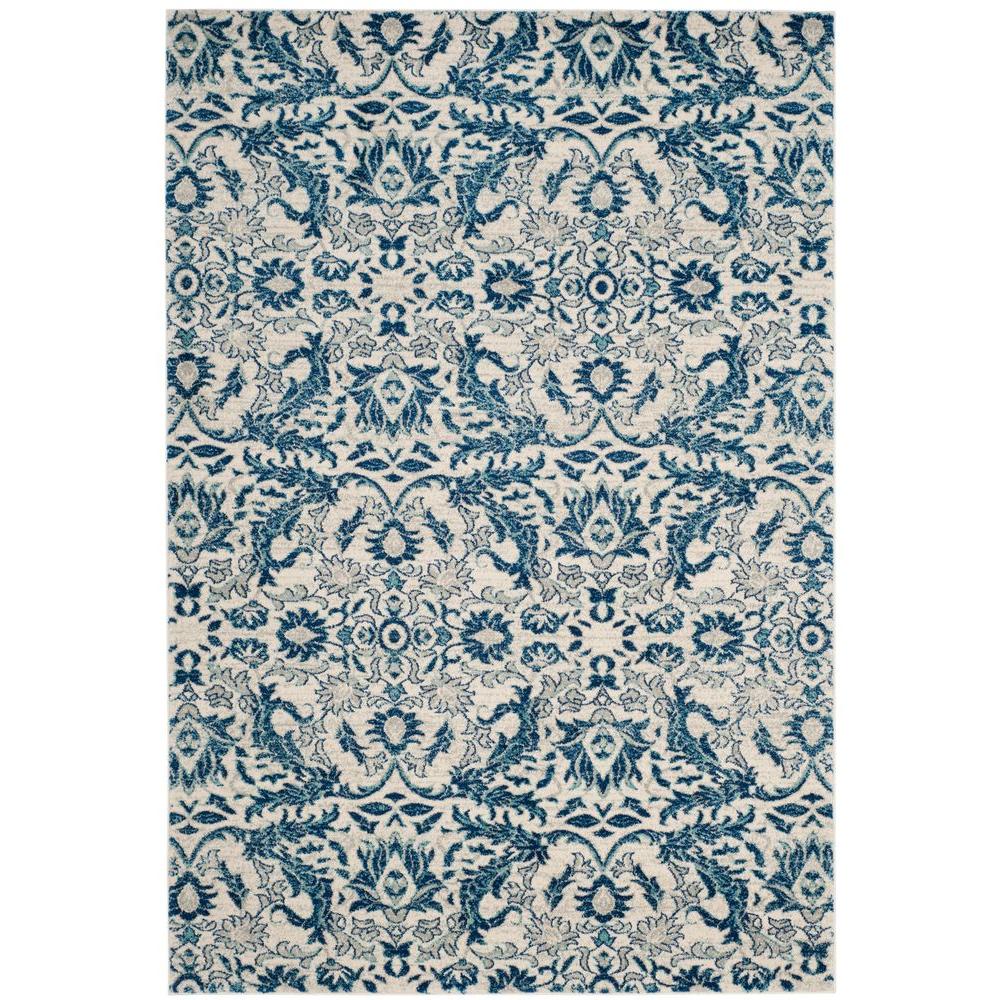 Safavieh Evoke Ivory Blue 8 Ft X 10 Area Rug Evk238c The Safavieh Evoke Ivory Blue 8 Ft X 10 Area Rug