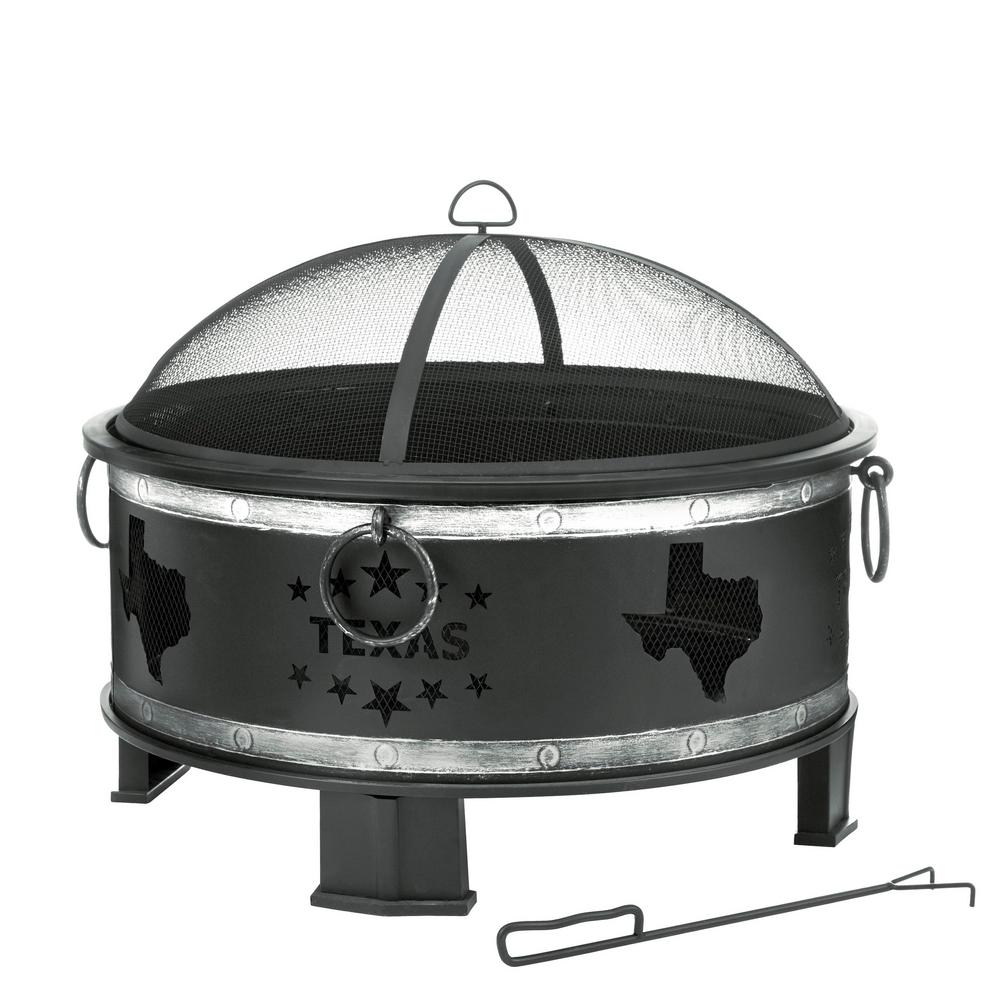 Fire Pit Hampton Bay 30 Inch, Crossfire 29.50 In Steel Fire Pit With Cooking Grate