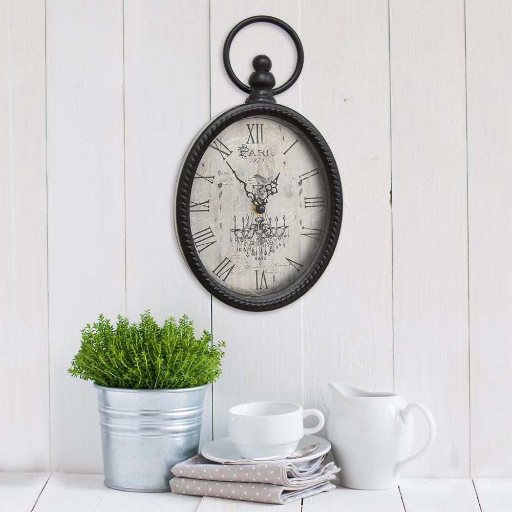 Stratton Home Decor Wall Clocks The Depot Antique Black Oval Wall Clock