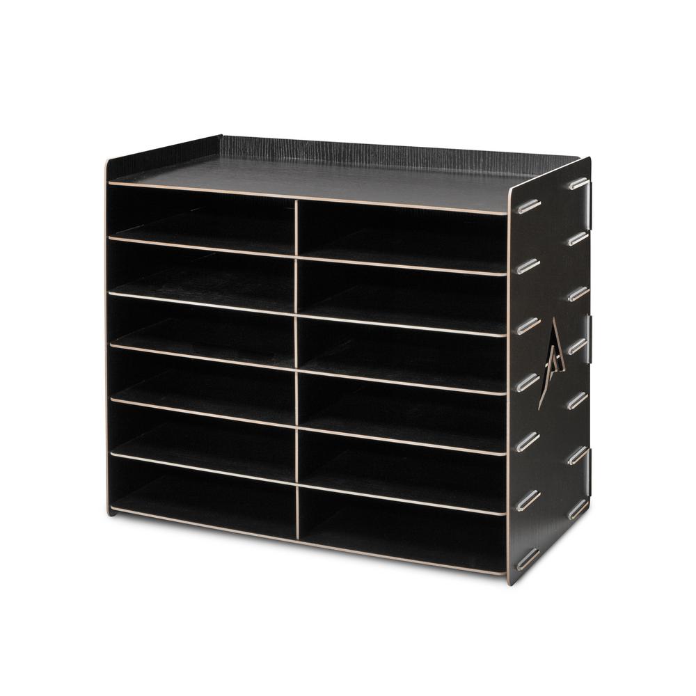 Adiroffice Wood 12 Compartment Paper Literature Organizer Sorter