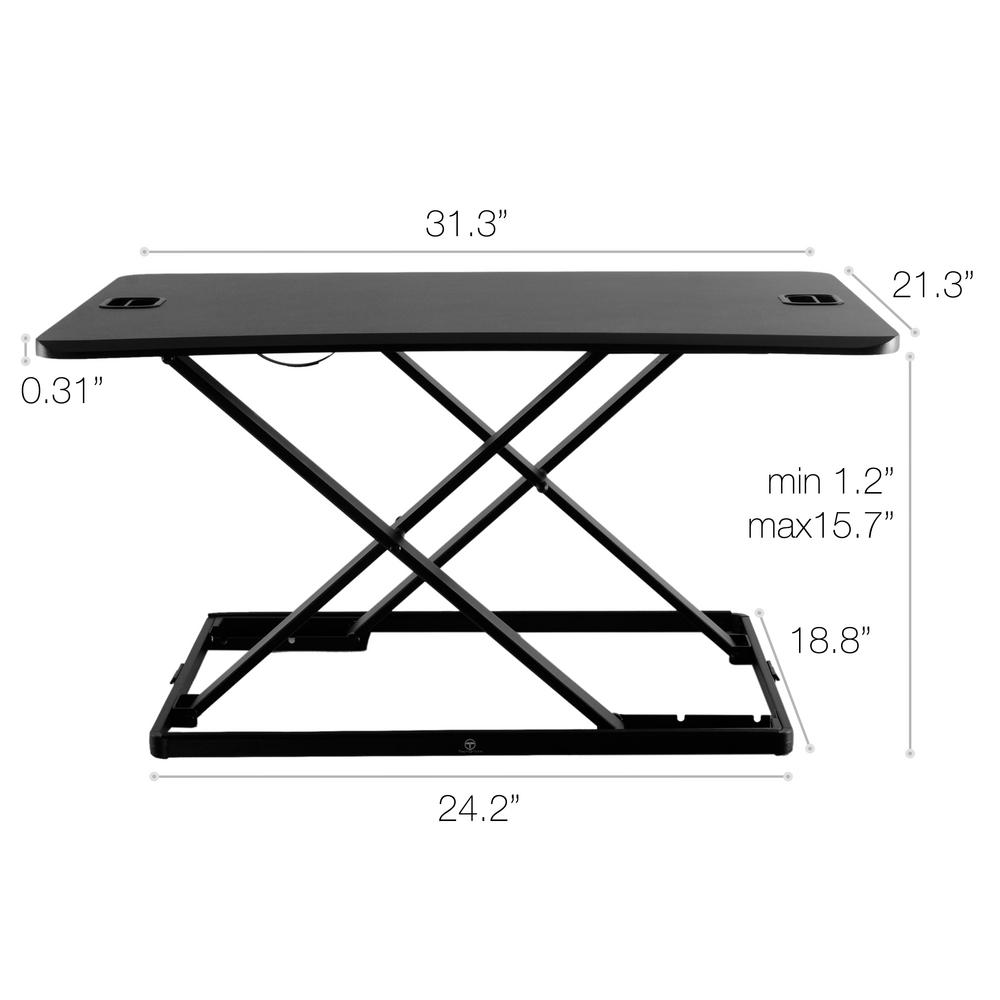 Techorbits Ascension Pro Black 31 In Height Adjustable Single