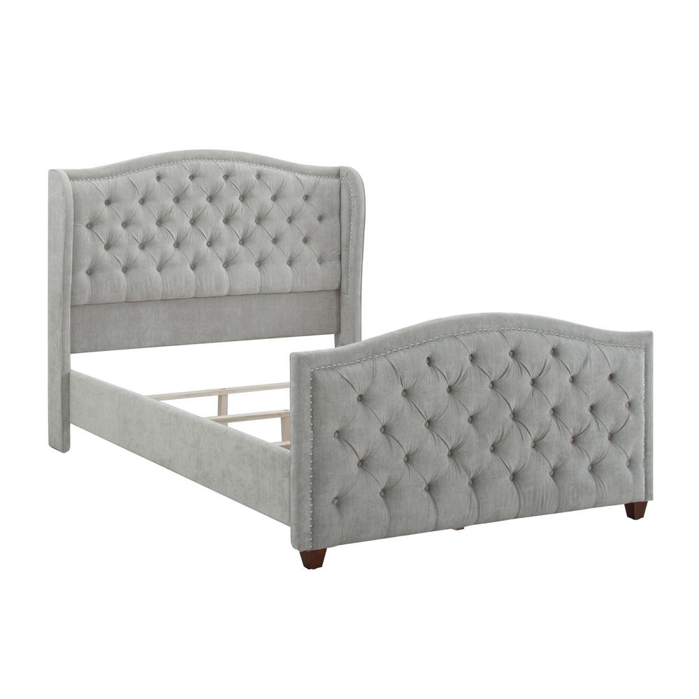 Jennifer Taylor Marcella Silver Grey Queen Upholstered Bed-52130-3-857 ...