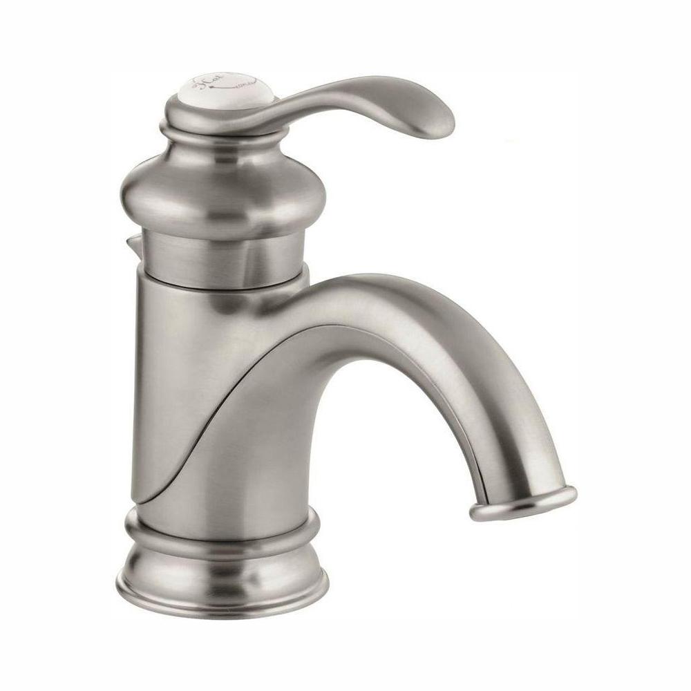 Kohler Fairfax Single Hole Single Handle Low Arc Bathroom Vessel Sink Faucet With Lever Handle In Vibrant Brushed Nickel