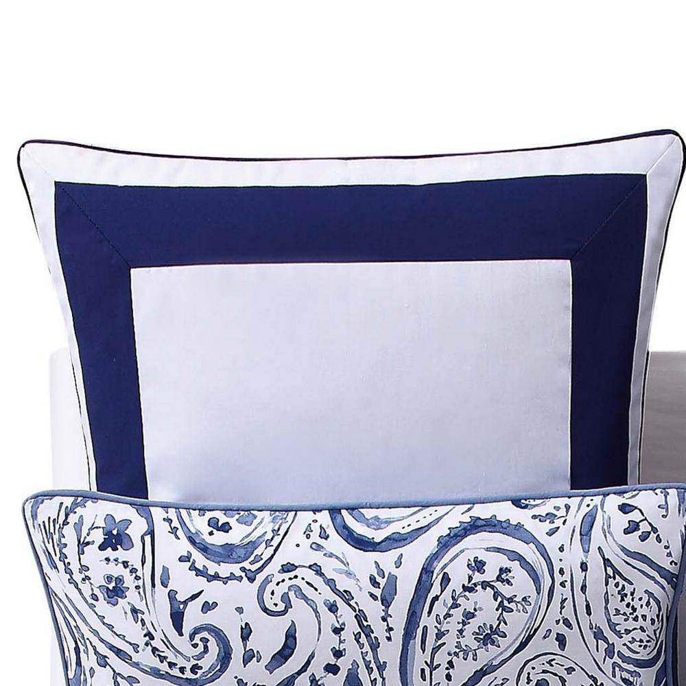 Oceanfront Resort Indienne Navy And White Euro Pillow Cover