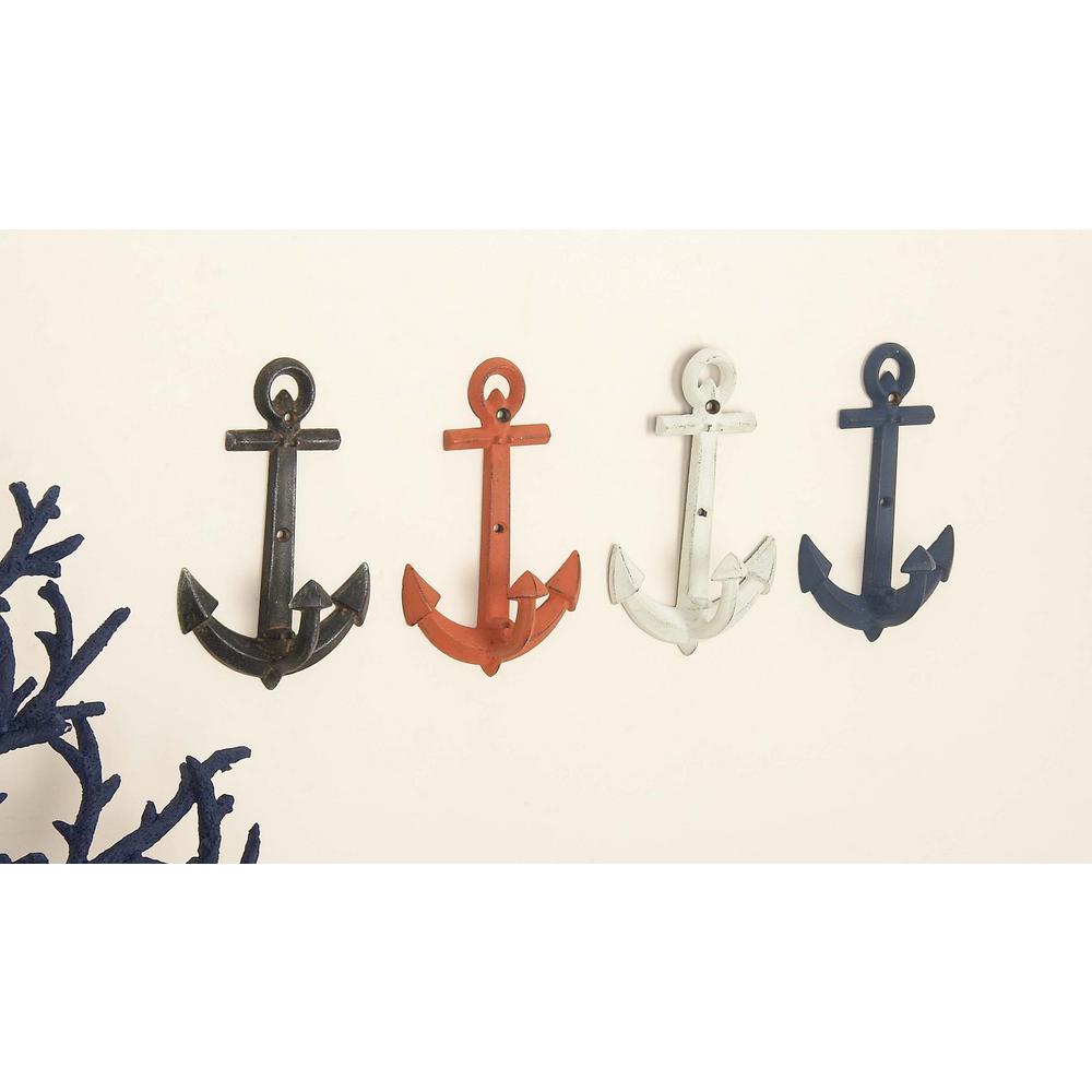 5 in. x 8 in. CoastalLiving Iron Classic Anchor Wall Hooks in Distressed Finish (4Pack)59424