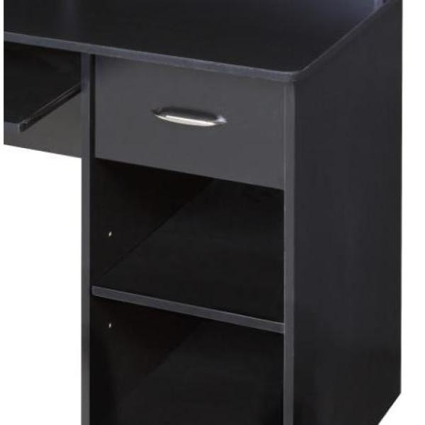 Onespace Essential Black Computer Desk Hutch With Pull Out Black Computer Desk Hutch With Pull Out