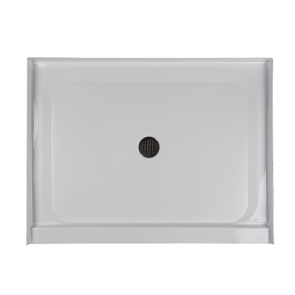JACUZZI 48 in. x 36 in. Center Drain 3.19 in. Shower Base in White