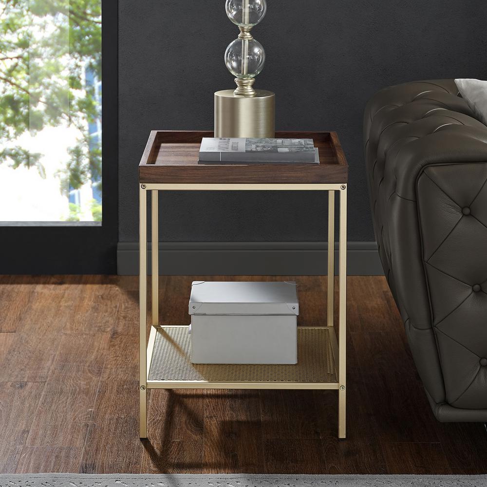 Walker Edison Furniture Company 18 In Dark Walnut Gold