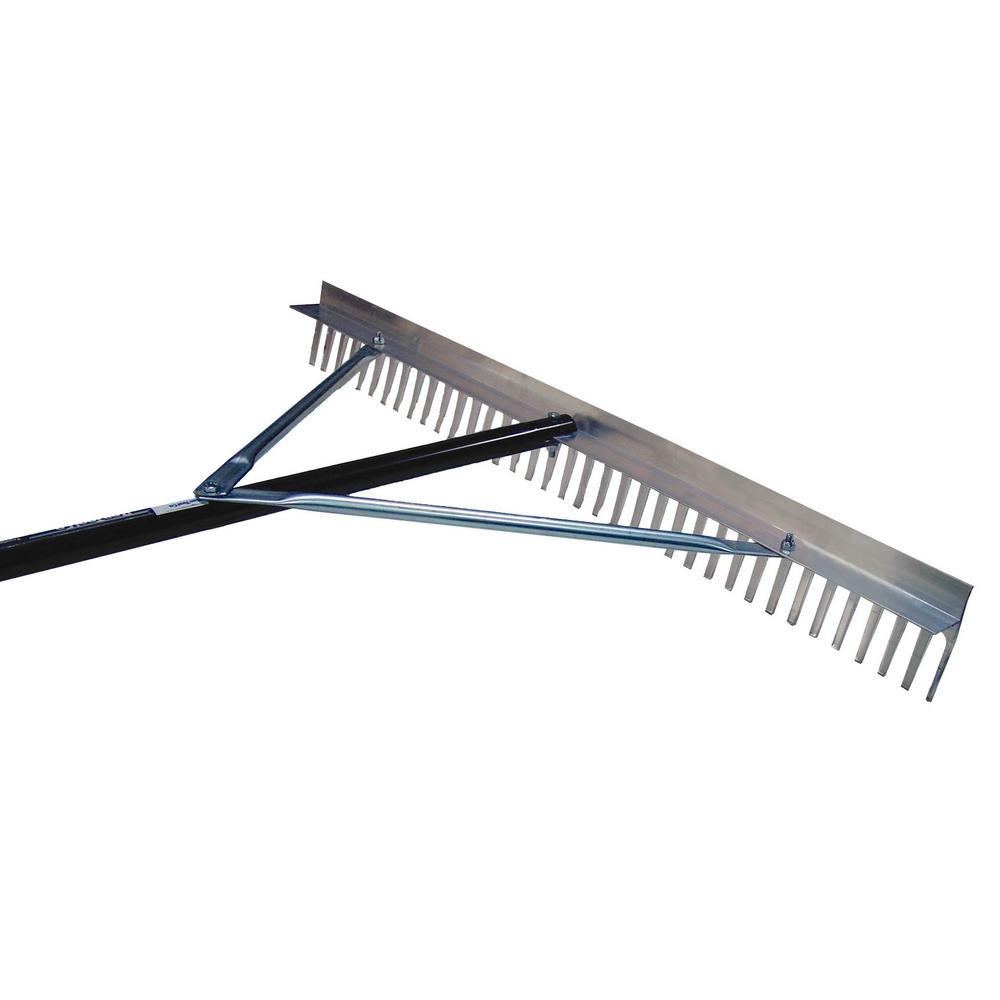 Bon 72 inch Aluminum Handle 24 inch Yard Prep Landscape Rake by Bon
