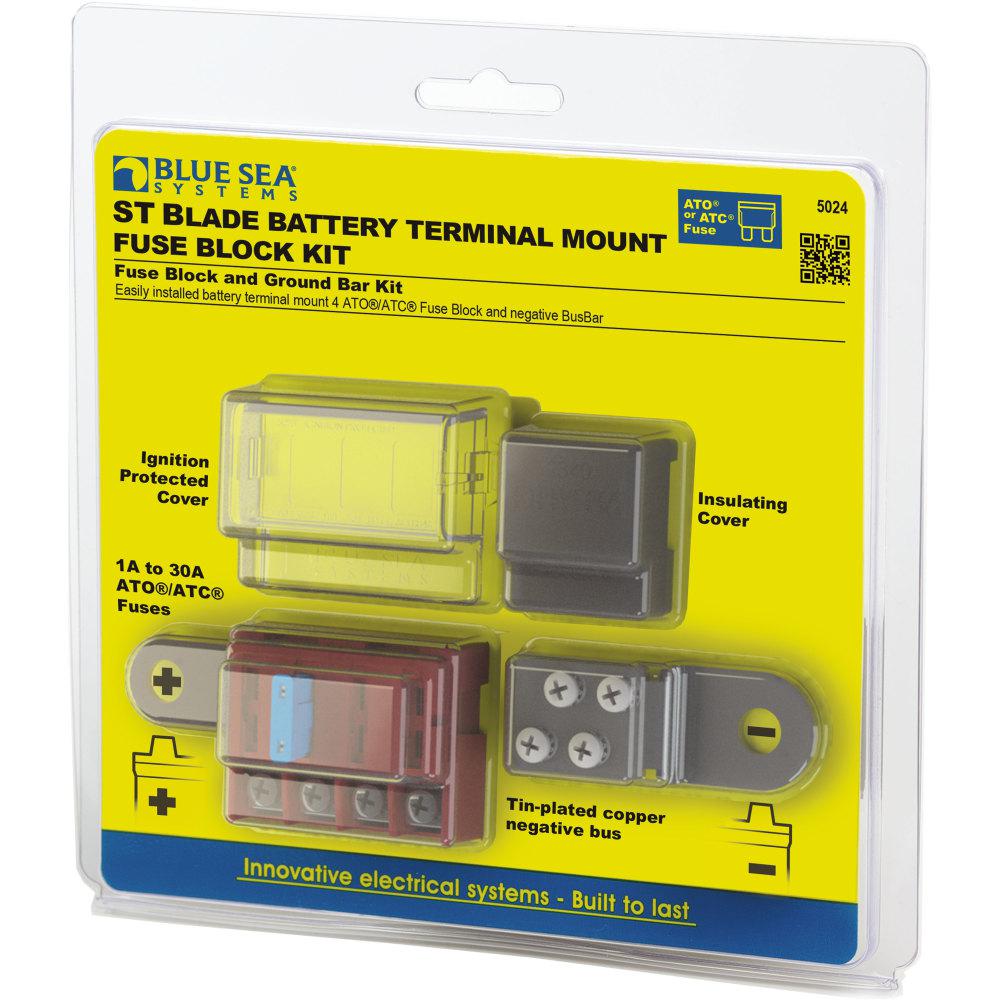 Blue Sea 5024 ST-Blade Battery Terminal Mount Fuse Block Kit