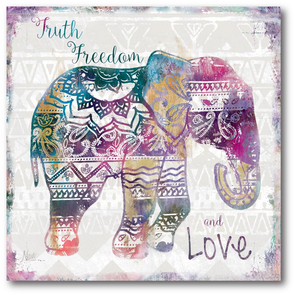 16 in. x 16 in. "Boho Elephant" Canvas Wall Art-WEB-G226 - The Home Depot