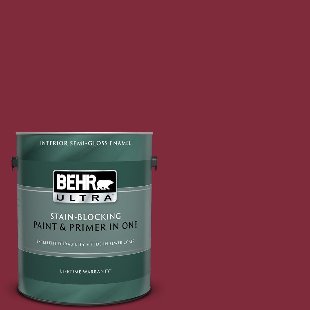 Behr Ultra 1 Gal S H 130 Red Red Wine Semi Gloss Enamel Interior