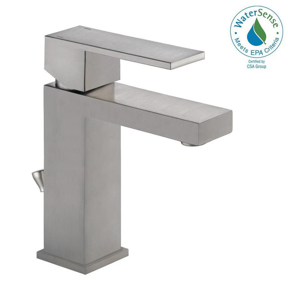 Delta Modern Single Hole SingleHandle Bathroom Faucet in Stainless
