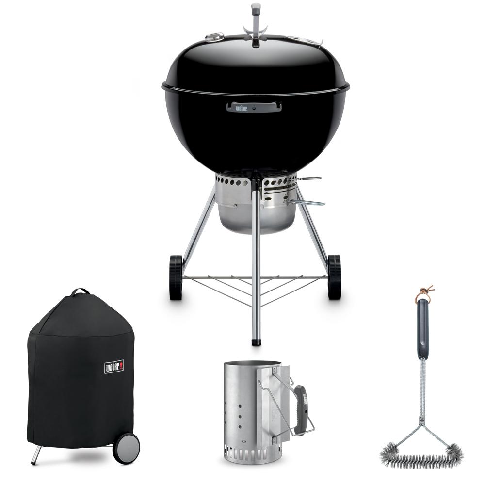 er 22 in. Original Kettle Premium Charcoal Grill in Black with Built