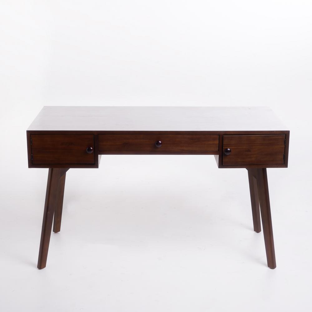 Noble House Quintus Walnut Brown Acacia Wood Desk with Drawers300896 The Home Depot